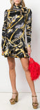 Printed Mock-Neck Mini Dress | DESIGNER INSPIRED FASHIONS