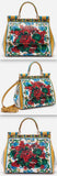 Sicily Floral Bag in Printed Dauphine Leather