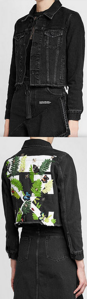 Fern Embroidered and Embellished Denim Jacket