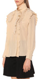 Ruffle-Trimmed Silk Blouse