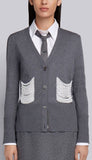 Pearl-Embroidered V-Neck Cardigan