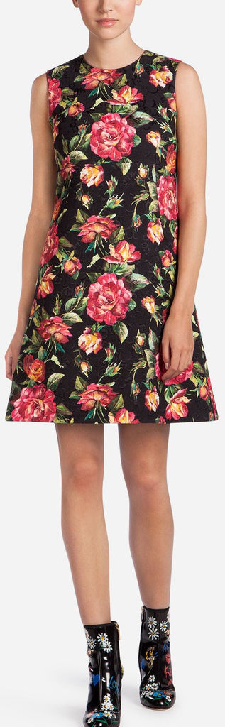 Printed Brocade Dress