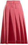 Pink Zip-Front Jersey Track Jacket With Insets with A-line Pleated Jersey Skirt