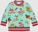 Rose Print Double Fleece Sweatshirt - DESIGNER INSPIRED FASHIONS