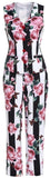 Floral & Striped Vest & Copped Pant Set