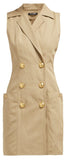 Sleeveless Double-Breasted Poplin Dress | DESIGNER INSPIRED FASHIONS