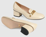 Sylvie Leather Mid-Heel Pump - Black or White