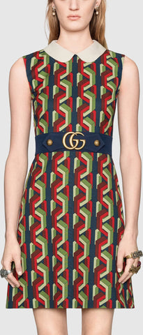 Web Chain Print Dress - DESIGNER INSPIRED FASHIONS