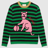 Wool Sweater with Cat and Baseball