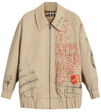 Postcard Print Tropical Gabardine Harrington Jacket