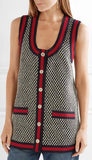 Houndstooth Vest with Web-Trim