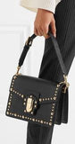 Lucia Studded Lizard-Effect Leather Shoulder Bag