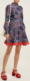Puzzle-Print Silk-Twill Mini Dress | DESIGNER INSPIRED FASHIONS