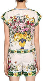 Bouquet Print Cotton Top & Short Set