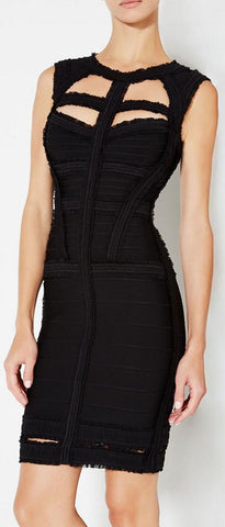 'Madyson' Cut-Out Bandage Dress, Black - DESIGNER INSPIRED FASHIONS