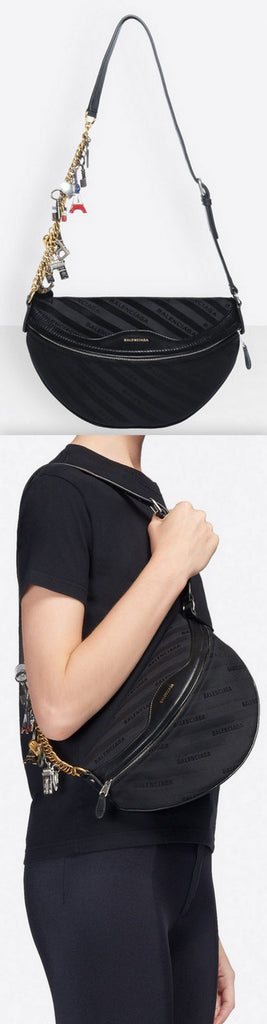 Small Jacquard Logo Belt Bag, Black