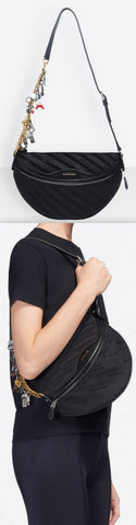 Small Jacquard Logo Belt Bag, Black