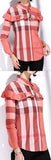 Ruffle Check Print Shirt, Red