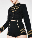 Embroidered Military Jacket ad Short Set
