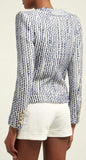 Blue Cotton-Blend Tweed Jacket
