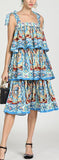 Tile Print Tiered Sun Dress