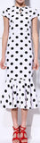 Polka Dot Fluted-Hem Midi Dress - DESIGNER INSPIRED FASHIONS