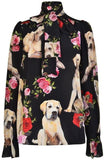 Pussy Bow Floral Dog Blouse