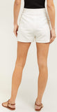 Button-Embellished Shorts, White