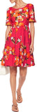 Ruffle-Trimmed Orange Printed Poplin Dress