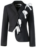 Bow-Embellished Asymmetric Jacket