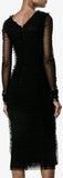 Black Ruched Tulle Fitted Midi Dress | DESIGNER INSPIRED FASHIONS