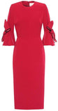 Lavette Bow Sleeves Dress, Red