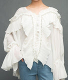 Ruffled Pleated Blouse