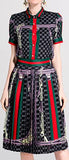 Webtrim Print Short-Sleeve Shirt and Skirt Set - White or Black
