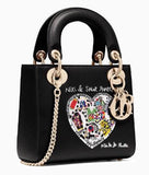 Mini Lady Dior Bag with Chain in Black
