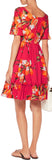 Ruffle-Trimmed Orange Printed Poplin Dress