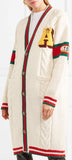 Appliqu̩d Cable-Knit Wool Cardigan