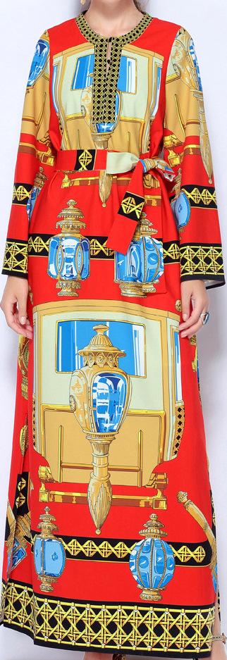 Printed Kaftan Dress