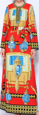 Printed Kaftan Dress