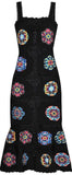 Embroidered Flared Midi Dress - Black or White | DESIGNER INSPIRED FASHIONS