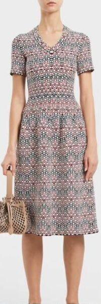 Intarsia Knit Midi Dress