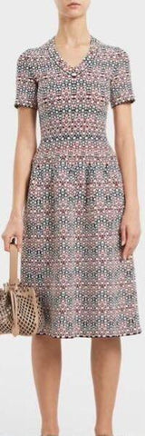 Intarsia Knit Midi Dress