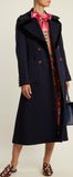 Double-Breasted Peak Lapel Wool Coat