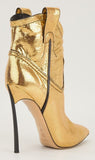 Cowboy Metallic Leather Stiletto Ankle Boots - Gold or Silver
