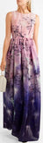 'Shaw' Sleeveless Fairy-Print Gown