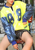 Sequin Embellished Bomber Jacket, Lime Yellow - DESIGNER INSPIRED FASHIONS