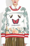 Embroidered Cotton Sweatshirt - DESIGNER INSPIRED FASHIONS