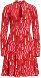 Lipstick Fit & Flare Dress