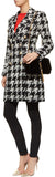 Houndstooth Double-Breasted Tweed Coat