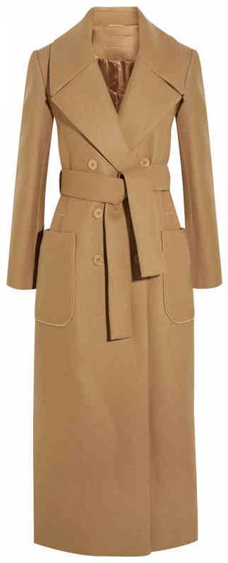 Double-Breasted Wool Blend Twill Coat - DESIGNER INSPIRED FASHIONS